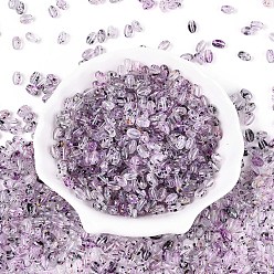 Сливовый Прозрачные стеклянные бусины для выпечки, рис, слива, 7x4~4.5 мм, отверстие : 1 мм, Около 2812 шт / фунт