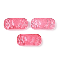 Малиновый Подвески из прозрачного стекла, окрашенные распылением, звенья изогнутого прямоугольника, малиновый, 25x12x6.5 мм, отверстие : 1.4 мм