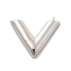 Платина Латунные подвески, подвески с буквой v, стойки покрытие, долговечный, без свинца и без кадмия, платина, 13.5x15.5x2.5 мм, отверстие : 0.8 мм