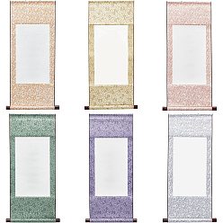 (52) Непрозрачная лаванда 6шт 6 стиль полиэстер вертикальный окрашенный свиток, с деревянной палкой, рисовая бумага и шнуры, прямоугольные, разноцветные, 70.2x34.3x2.6 см, 1 шт / стиль