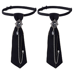 Черный Полиэстеровые галстуки для унисекс, с обнаружением железа и смолы, галстук чистого цвета, чёрные, 480~550 мм