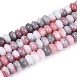 Индийский Красный Стеклянные бусины, имитация алашанского агата, рондель, окрашенные, Индийская красная, 8~8.5x4.5~5 мм, отверстие : 1~1.2 мм, около 155~159 шт / нитка, 30.12~31.30 дюйм (76.5~79.5 см)