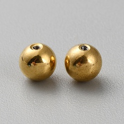 Золотой 304 из нержавеющей стали гайки уха, круглые шариковые уши сзади, золотые, 8 мм, отверстие : 0.9 мм
