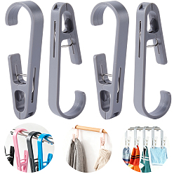 Серый 4шт. пластиковые зажимы для одежды, прищепки с крючками, серые, 134x42x18 мм