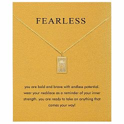 Rectangle Дружба латунные подвески ожерелья, золотые, прямоугольные, 17.72 дюйм (45 см)