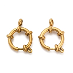 Золотой 304 пружинные кольца из нержавеющей стали, золотые, 22x16x4.5 мм, Отверстие : 3 мм & 11 мм
