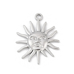 Нержавеющая Сталь Цвет 304 подвески из нержавеющей стали, очарование солнца, анти-тускнение, цвет нержавеющей стали, 30x24.5x3 мм, отверстие : 2 мм