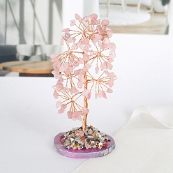 Розовый Кварц Украшения из натуральной крошки розового кварца, Агатовая пластина с медной проволокой, энергетический камень по фен-шуй, подарок для украшения дома, 60x125 мм