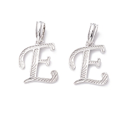 Letter E Подвески с буквами из экологически чистой латуни, настоящее платиновое долговечное покрытие, без кадмия и без свинца, letter.e, 17x14x1.5 мм, отверстие : 6.5x3.3 мм