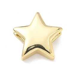 Настоящее золото 18K Латунные подвески-слайдеры в виде звезд, долговечный, без кадмия и без свинца, стойки покрытие, реальный 18 k позолоченный, 20.5x20.5x7 мм, отверстие : 8.5x3.5 мм