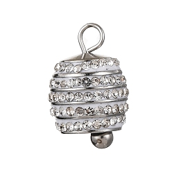 Нержавеющая Сталь Цвет 304 из нержавеющей стали Кристалл Rhinestone подвески, колокол, цвет нержавеющей стали, 16x11 мм, отверстие : 2 мм