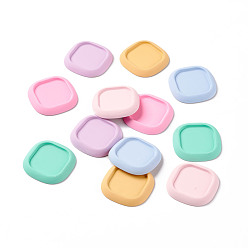 Mixed Color Opaque Resin Cabochons, Square Tray, Mixed Color, 28.5x28.5x4mm, Inner Size: 20x20mm.
