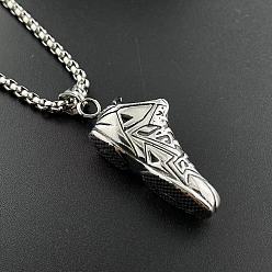 Нержавеющая Сталь Цвет 304 подвеска в виде спортивной кроссовки из нержавеющей стали, стильные панк-ожерелья для мужчин, цвет нержавеющей стали