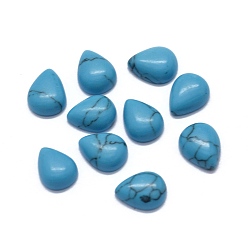 Синтетическая Бирюза Синтетических бирюзовый кабошон, слеза, 8x6x3 мм