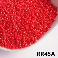Красный Непрозрачные 6/0 стеклянные бусины, круглые, красные, 6/0, 4 мм, Около 130 шт / 10 г