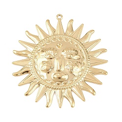 Солнце 304 подвески из нержавеющей стали, золотые, солнце, 51.5x46.5x2.6 мм, отверстие : 1.6 мм