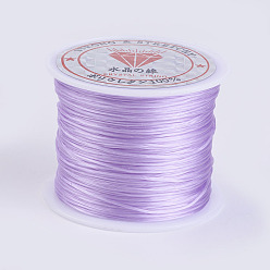 Лиловый Плоская эластичная кристаллическая струна, эластичная нить для бисера, для изготовления эластичного браслета, сирень, 0.5 мм, около 49.21 ярдов (45 м) / рулон