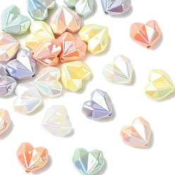 (52) Непрозрачная лаванда 24шт 6 цвета акриловые бусины имитация жемчуга, сердце, граненые, разноцветные, 13x14x9 мм, отверстие : 1.8 мм, 4 шт / цвет
