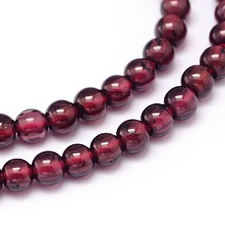 Garnet Mozambique Import Natural Grade A Garnet Round Beads Strands, 4mm, Hole: 1mm, about 95pcs/strand, 16 inch