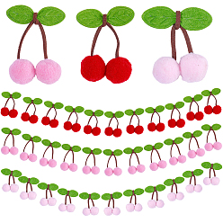 Mixed Color 36Pcs Yarn Costume Accessories, Cherry, Mixed Color, 60x50x20mm, 12pcs/color, 3 colors