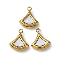 Fan 304 подвески из нержавеющей стали смолы, ионное покрытие (ip), золотые, вентилятор, 14.5x12.5x3.5 мм, отверстие : 1.8 мм