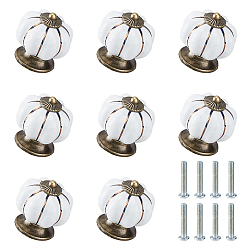 Античная Бронза Ручки для выдвижных ящиков из фарфора, с винтом, тыква, античная бронза, 38x38 мм, отверстие : 3.5 мм