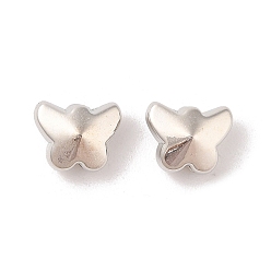 Платина CCB пластиковые шарики, бабочка, платина, 8x10x6 мм, отверстие : 1.5 мм