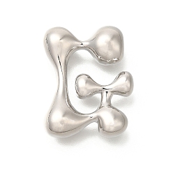 Letter G Стойки обшивки латунные бусины, письмо-шар, для изготовления именных ожерелий, долговечный, без свинца и без кадмия, платина, Буква G, 23.5x18.5x7 мм, отверстие : 2 мм