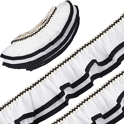 Черный 6.2~6.5м полиэфирная кружевная лента, для аксессуаров для одежды, украшение подарка, чёрные, 3-1/4 дюйм (83 мм)