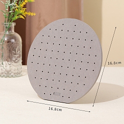 Светло-серый Бархатные стойки для сережек, дисплей ювелирных изделий стойки, с деревом, круглые, светло-серый, 16.8x16.8 см