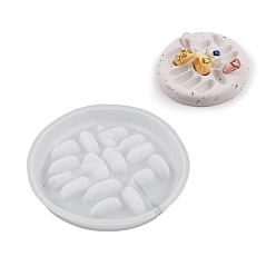 Белый Силиконовые формы для подставки под пищевые продукты, формы для литья смолы, плоско-круглые, белые, 121x120x17 мм