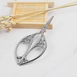 Нержавеющая Сталь Цвет Не тускнеют 201 ножницы из нержавеющей стали, ремесленные ножницы, ножницы для чайных пакетиков, лист, для рукоделия, цвет нержавеющей стали, 10.7x4.7 см