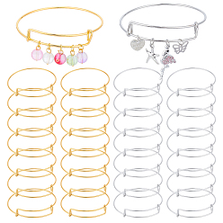 Платиновый & Золотой 30шт 2 цвета регулируемый железный расширяемый браслет изготовление, без кадмия и без свинца, платиной и золотом, 2-1/2 дюйм (65 мм), 15 шт / цвет