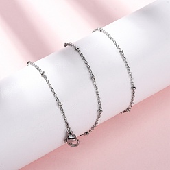 Нержавеющая Сталь Цвет 2.5мм 304 ожерелья-спутники из нержавеющей стали, не тускнеет, цвет нержавеющей стали, 17.09 дюйм (43.4 см)