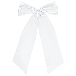 Белый Большой бант из полиэстера для рождественского украшения, белые, 1220x640x30 мм
