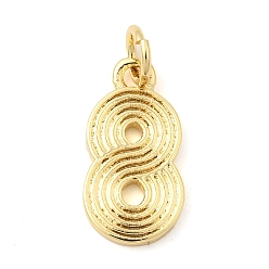 Настоящее золото 18K Латунные подвески, число 8 прелести, долговечный, без свинца и без кадмия, стойки покрытие, с целью перехода в кольце, реальный 18 k позолоченный, 15x8x1.5 мм, отверстие : 3.5 мм