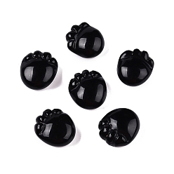 Обсидиан Фигурки следов из натурального обсидиана, для украшения рабочего стола домашнего офиса, 25~25.5x22.5~23x12~13.5 мм