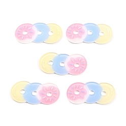 Colorful Acrylic Doughnut Cabochons, for Hair Accessories, Colorful, 25.5x55x2mm
