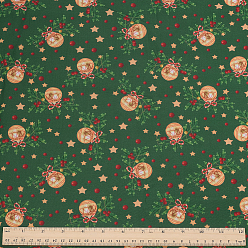 Christmas Bell Полиэстеровая ткань с рождественским принтом, для аксессуаров одежды, Рождественский колокольчик, 1500x0.2мм(погрешность ±5см)