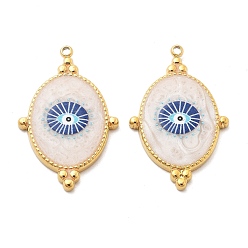 Oval Ip-покрытие (ip) 304 подвески из эмали из нержавеющей стали, реальный 18 k позолоченный, очарование сглаза, овальные, 30x19x2.5 мм, отверстие : 1.5 мм