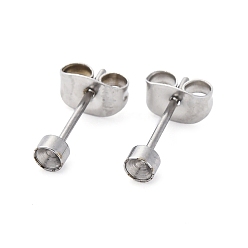 Нержавеющая Сталь Цвет 304 Выводы серьги из нержавеющей стали шпилька, с петлей и ушной гайкой / серьгами, цвет нержавеющей стали, 3x13 мм, отверстие : 2.5 мм, штифты : 0.8 мм