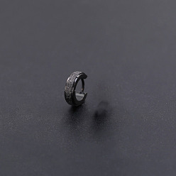 Черный 201 серьги-кольца из нержавеющей стали для мужчин, кольцо, чёрные, 13x12 мм