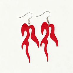 Others Halloween Acrylic Dangle Earrings, Red, 78x26mm