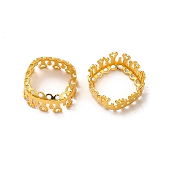Golden Brass Cabochon Settings, Open Back Bezel, Hollow Square with Heart, Golden, Tray: 13x13mm, 14x14x6mm