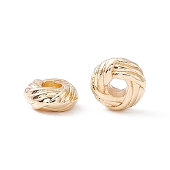 Golden Rack Plating Alloy Bead, Long-Lasting Plated, Cadmium Free & Lead Free, Twist Round Ring, Golden, 6x2.7mm, Hole: 2mm