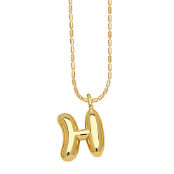 Letter H Messing hängende Halsketten, golden, Buchstabe h, 16.54 Zoll (420 mm), Anhänger: 19~20x6~19 mm