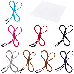 (52) Непрозрачная лаванда 8 шт. 8 цвета искусственной замши ремешок на шею для очков, с 1 салфетками для чистки замши из микрофибры из поликарбоната, разноцветные, 708x3.5x1 мм