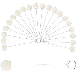 Платина Шерстяные тампоны с шариковой кистью инструмент для окрашивания кожи, с железной ручкой, для проектов по рукоделию своими руками, платина, 150x18 мм, отверстие : 15 мм