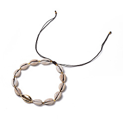 Shell Cowrie Shell Braided Choker Necklaces, with Nylon Thread, 11.42 inch~23.54 inch(29~59.8cm), 1.1mm
