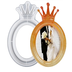 Oval Корона тема diy фоторамка силиконовые формы, для уф-смолы, изготовление изделий из эпоксидной смолы, овальные, 302x180x23 мм
